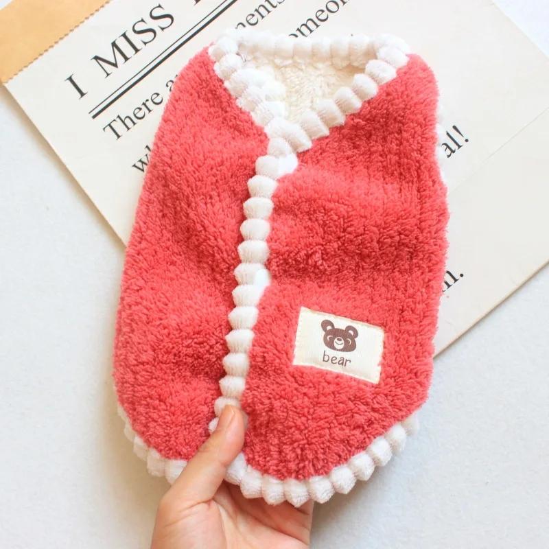 Winter Warm Soft Fleece Dog Coat Pet Vest Jacket for Small Dogs French Bulldog Chihuahua Yorkies Puppy Cat Solid Color Cold