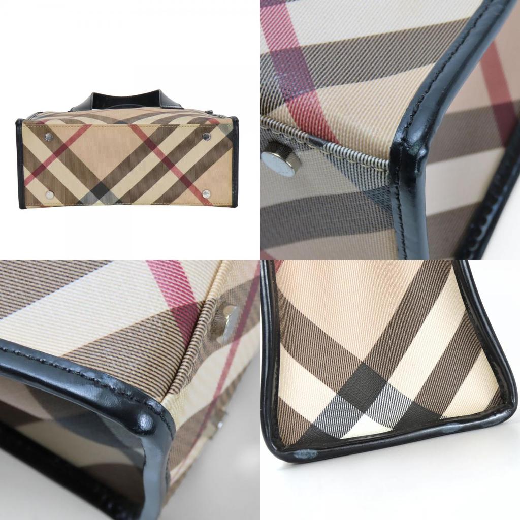 Used BURBERRY Handbag Nova Check PVC/leather Beige black mini