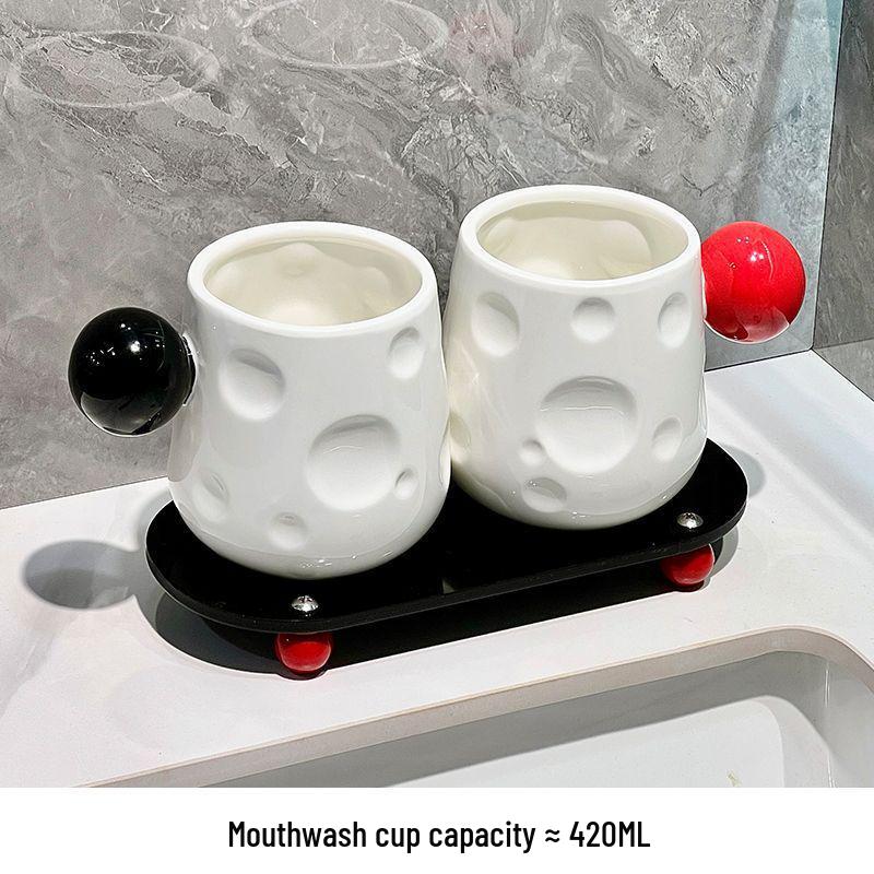Luxury Ceramic Toothbrush Holder - Elegant High-End Design for Couples