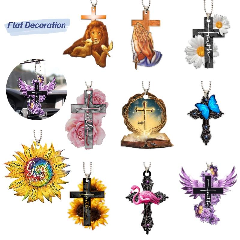 Elegant Purple Rose Butterfly Car Rearview Mirror Accessory Christmas Tree Decoration Hanging Ornament