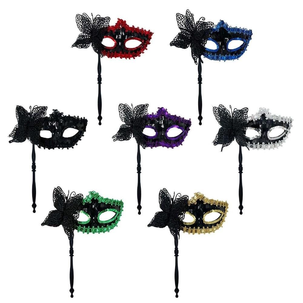 Half Face Butterfly Masquerade Mask Lightweight Elegant Butterfly Hand Hold Mask Decorative Party Costume Party Face Mask
