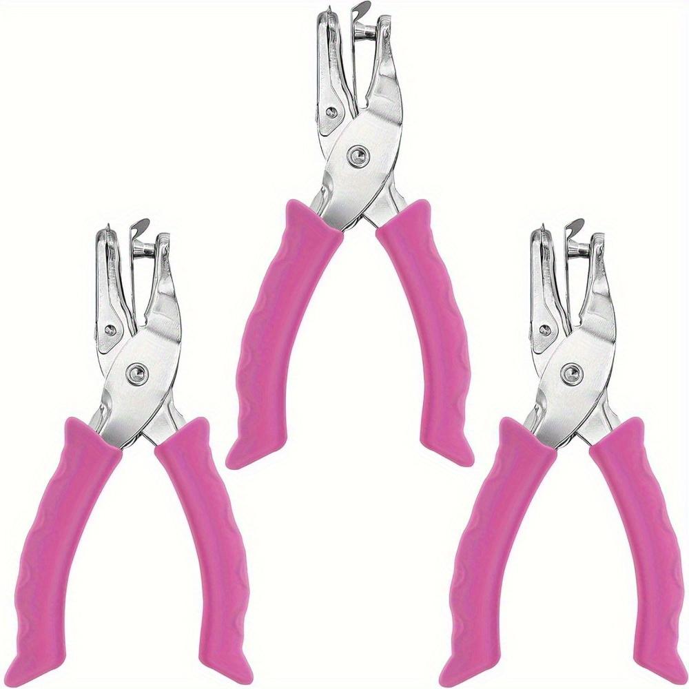 

3 шт. Школьный офисный металлический дырокол на одно отверстие, ручной дырокол с мягкой ручкой, форма круга 6 мм, DIY бумажный дырокол, переплет, канцелярские товары Pink-3Pcs