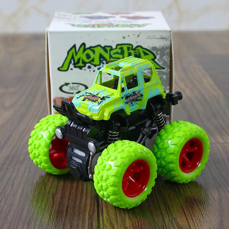 Friction Powered Monster Trucks for Boys Push and Go Vehicles Toy Inertia Vehicle Stunt On-Road Vehicle Great for Birthday Gift