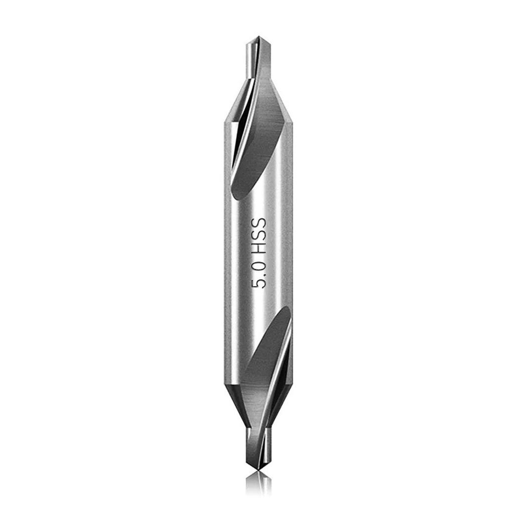 1/2/3/4/5mm High-speed Steel Center Drill Bit Set 60 Degree Combined Countersinks Angle Bits for Lathe Metalworking