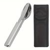 4-in-1 Outdoor Camping Stainless Steel Cutlery Set: Knife, Fork, Spoon with Portable Storage