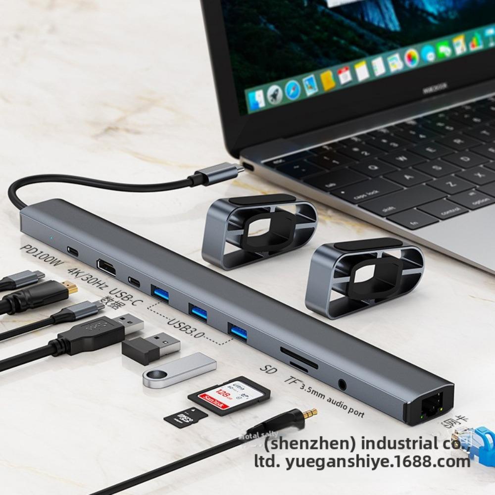 10 In 1 Type C Hub 3 0 Docking Station Foldable Stand Multi Port Adapter for Laptop MacBook
