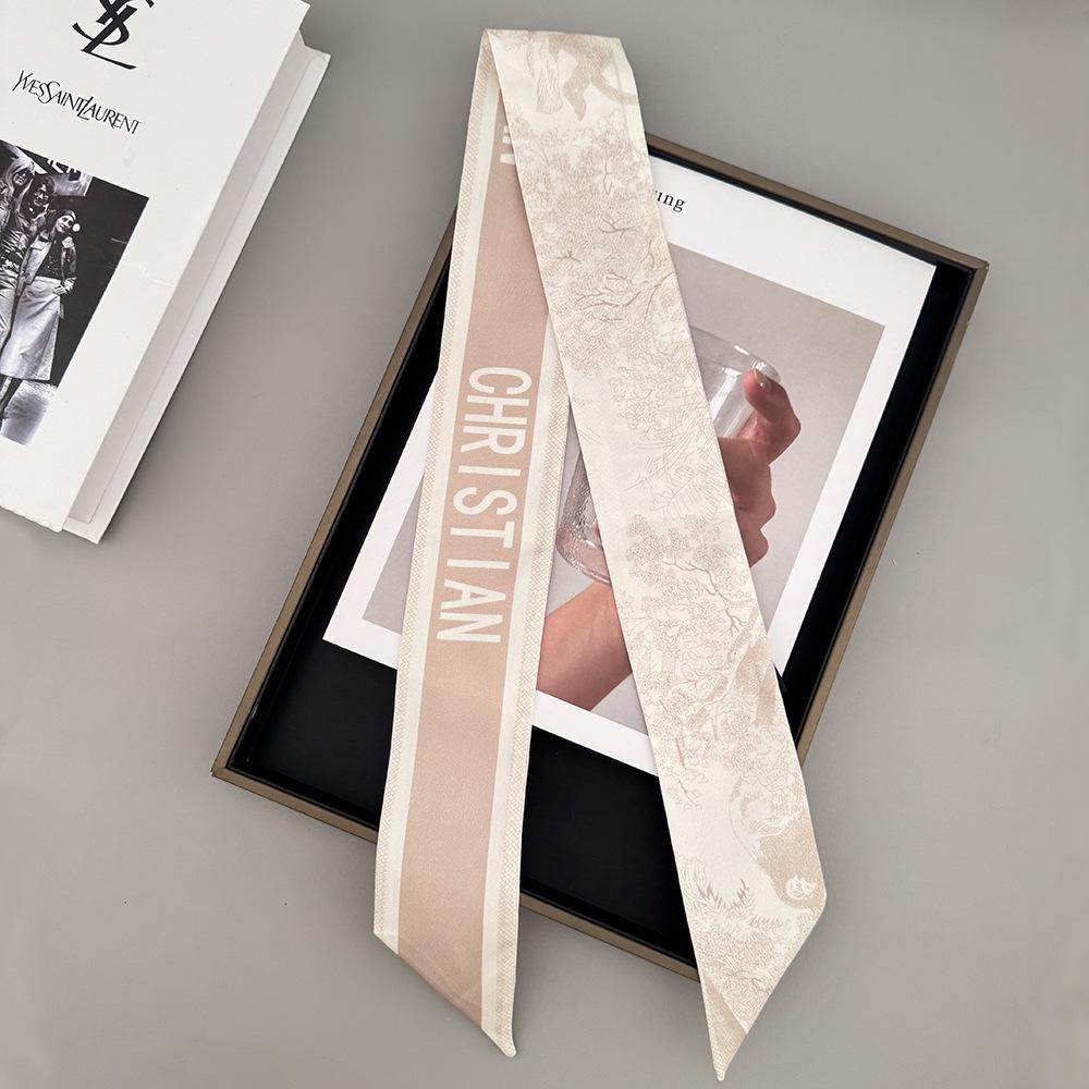 D Family New Lemur High-End Twill Scarf: Imitation Silk Ribbon for Hair, Bags, and Accessories.