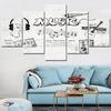 Music Painting for Interior Guitar Microphone Speaker Posters on the Wall Canvas Art , Home Decoration Accessory, 5 PCs