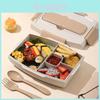 Wheat Straw Bento Box With Sealed Compartments For Adults And Office Lunches