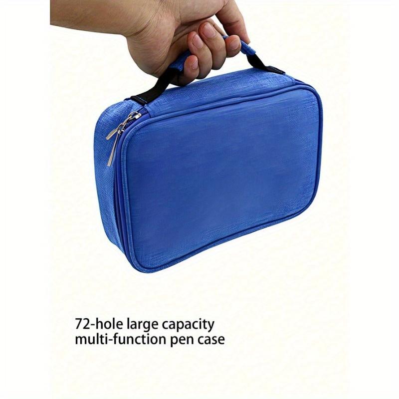 1Pc 72-Hole Large-Capacity Handheld Pencil Case Storage Bag 23*7*16Cm Sketching Painting Pen Holder Color Pencil Storage Box