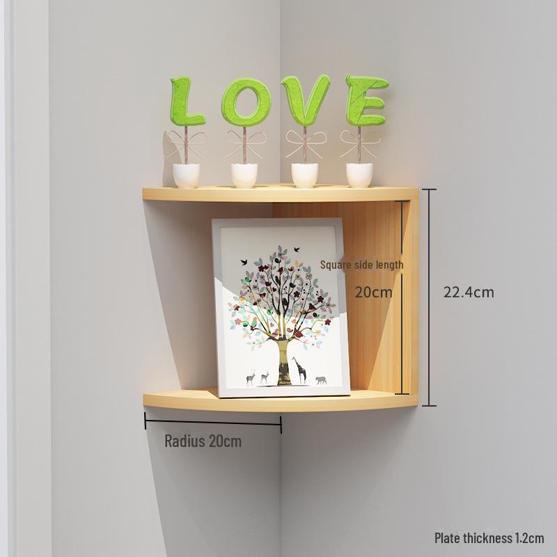 Punch-Free Corner Wall Shelf - Triangular Kitchen Bookshelf & Cabinet