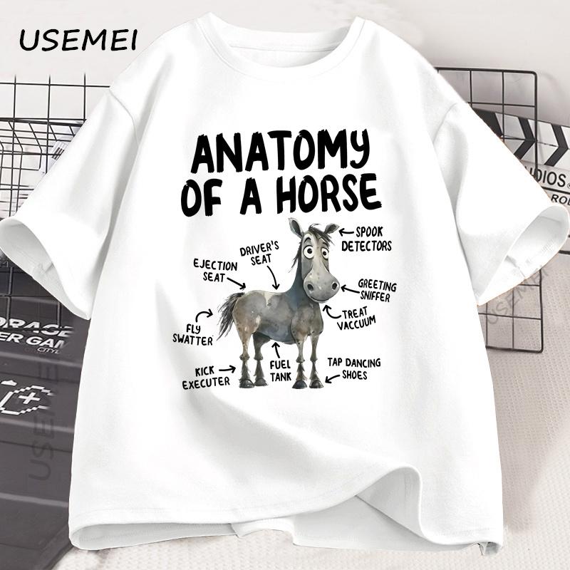 Anatomy of A Horse T Shirt Funny Horse Lover T-shirt Men Women Graphic Streetwear Short Sleeve Tshirt Harajuku Mens Clothing