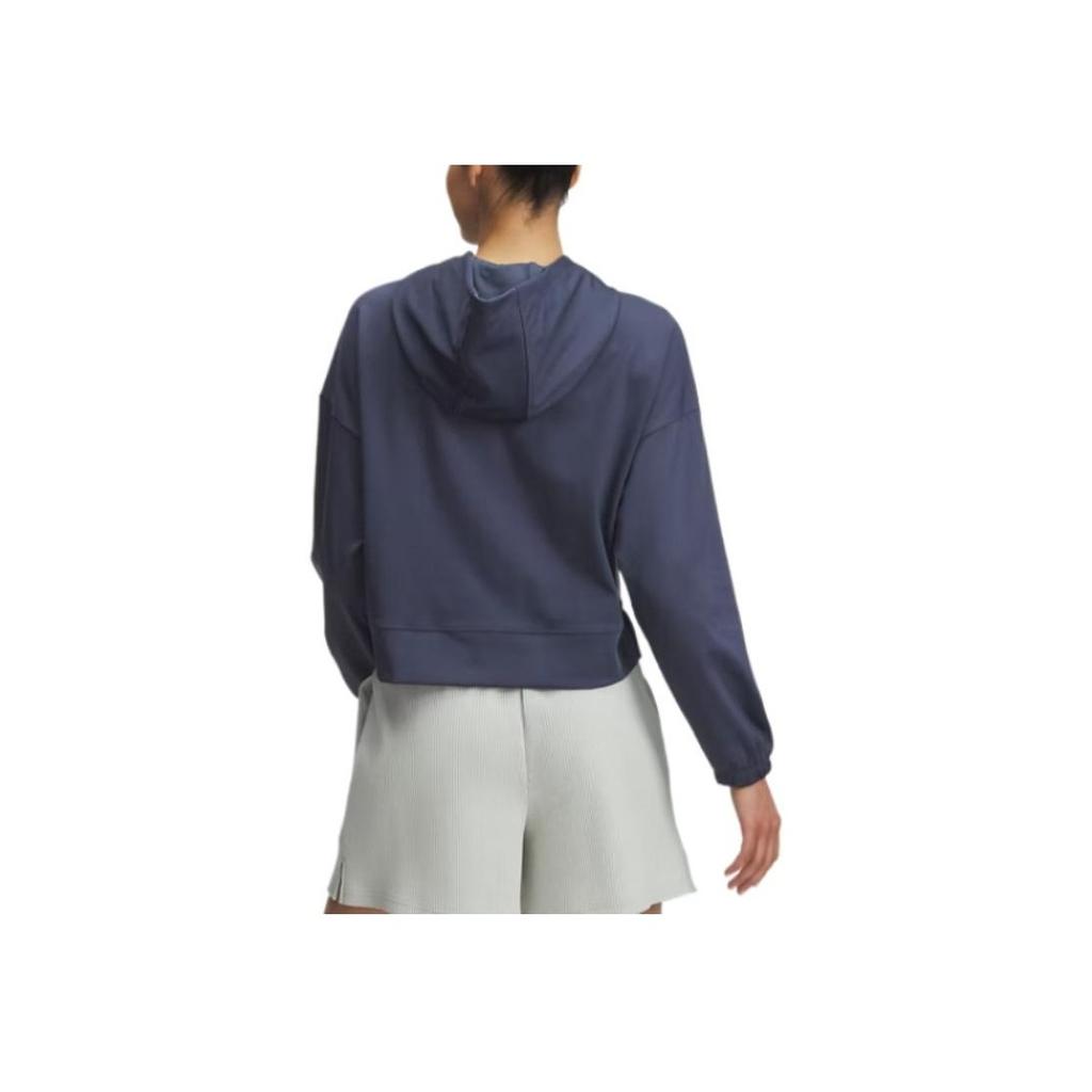 Under Armour Meridian Skin-Friendly Fashionable Versatile Solid Color Simple Sweatshirt Women sweatshirt Storm-Gray 1389784-044