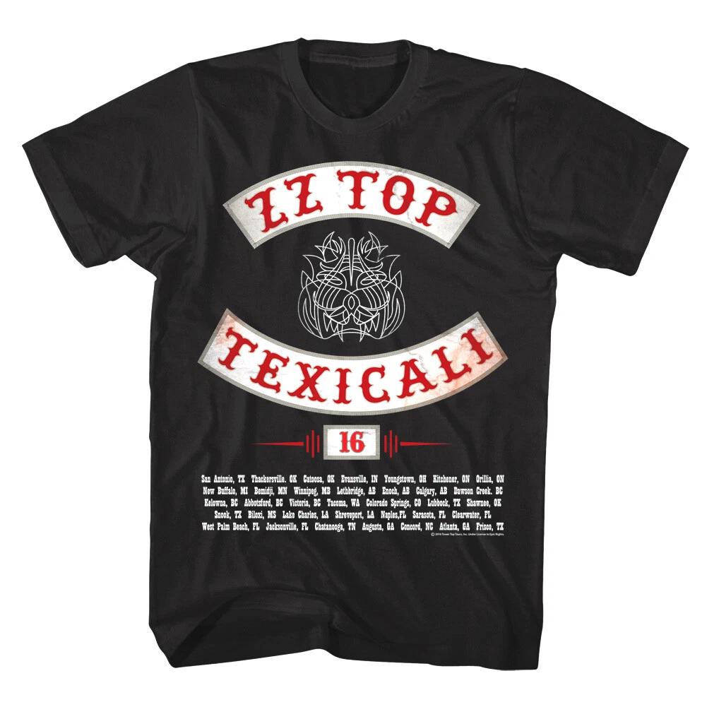 

ZZ Top Texicali Tour 2016 Мужская футболка Рок-группа Концертный мерч Блюз футболка 4XL