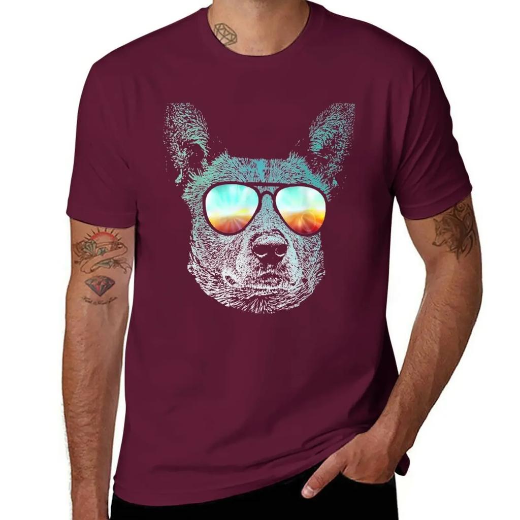 Neon Dog Australian Stumpy Tail Cattle Dog T-Shirt sports fans anime cute clothes mens t shirts casual stylish