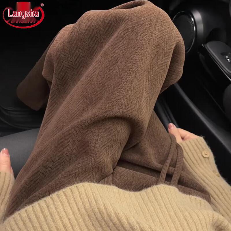 

Lansa Women s Herringbone Chenille High-Waist Wide-Leg Pants