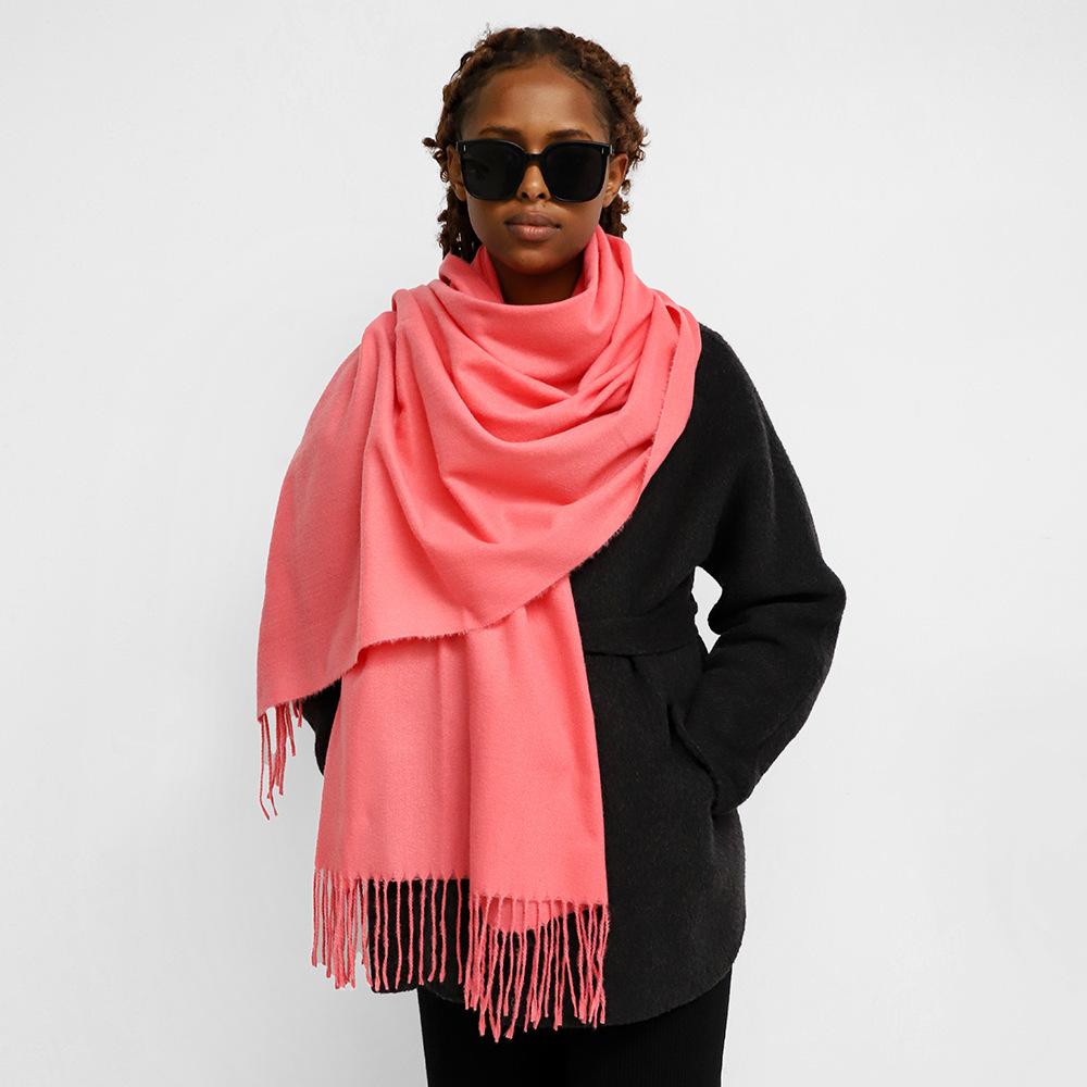 Multi-color Warm Scarf Long Shawl Wholesale Solid Color Scarf Women's Winter New European and American Imitation Cashmere Scarf