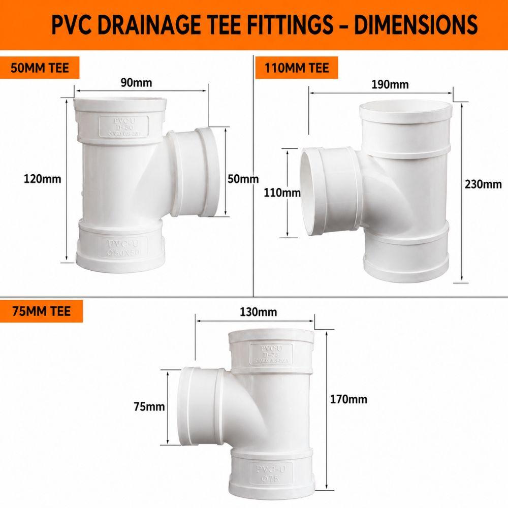 Corrosion-Resistant 3-Way Drainage Pipe Fittings White Drain Pipe Joint Pipeline Accessories