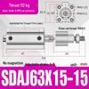 Adjustable Stroke Pneumatic Thin Cylinder - Piston Rod Sizes: 16/20/25/32/40/63