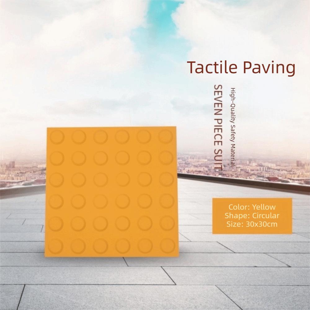 

Тактильная плитка для слепых, дорожный кирпич ПВХ, навигационные плитки безопасности для проезжей части, дорожки, улицы, тротуара yellow-round