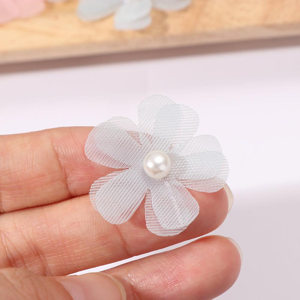 10pcs Cored Flowers Clothing Decoration Artificial Flower Pearl Stamens Clothing Patch Hat