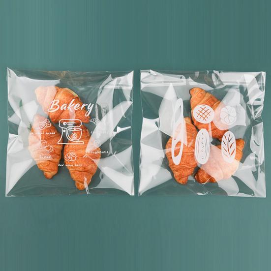 50ks/sáček Kreslený průhledný sáček na chléb Dobré utěsnění Nepřilnavý olejotěsný Vodotěsný obal na pečivo Balení do sáčku Zásobování pekařstvím