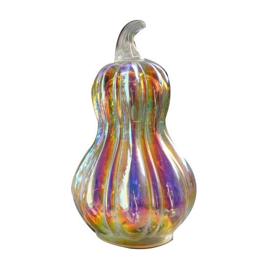 Glass Pumpkin Light Battery Operated LED Pumpkin Lantern Fall Lighted Pumpkin Table Centerpiece for Halloween Thanksgiving Home Decor