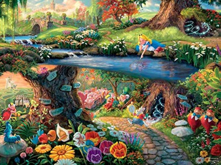 Thomas Kinkade Alice In Wonderland Puzzle Thomas Kinkade Disney Alice In Wonderland 1000 Pieces Schmidt Jigsaw Puzzle [Used]