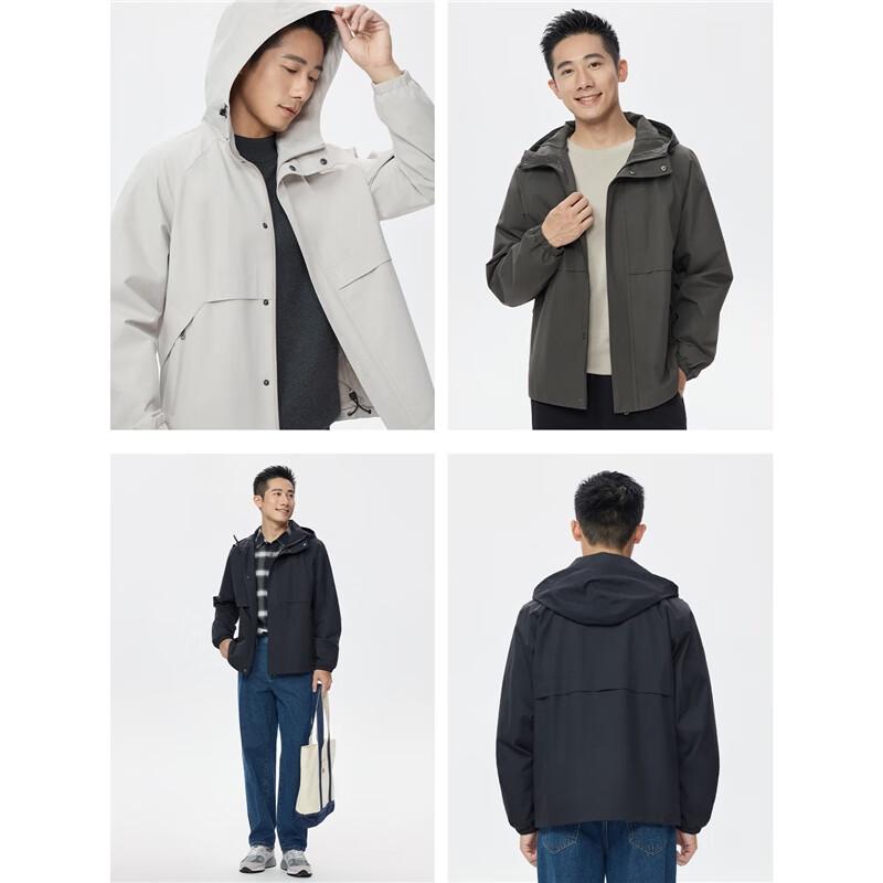 Giordano Men's Water-Repellent Hooded Windbreaker Jacket