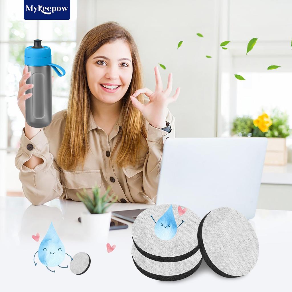 MyKEEPOW 8-Pack Microdisk Cartridges for Water Purifier Bottles and Carafes, Large Capacity Pack for Home Use [Parallel Import]