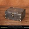 Vintage Wooden Jewelry Storage Box with Lock - Ideal for Earrings, Necklaces, Gifts, and Photography Props.