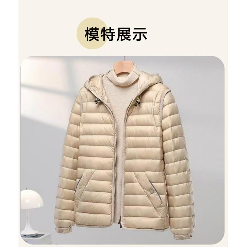 Womens Short Down Jacket 90% Duck Warm Winter Coat Hooded Regular Fit Commuter Style