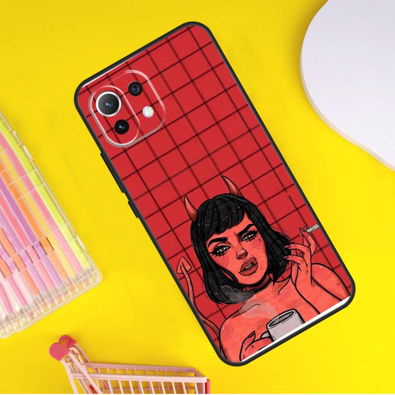 Lovely Bad Devil Girl Cover For Xiaomi 14 Ultra 13 11T 12T 13T 14T Pro POCO X7 X6 Pro X3 X5 F3 F5 M6 F6 Pro Case