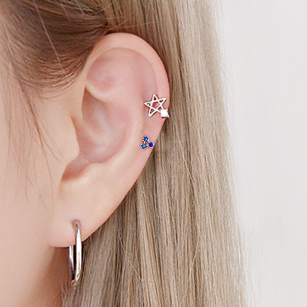 Triple Round Piercing + Ring Piercing [sold As a Pair]