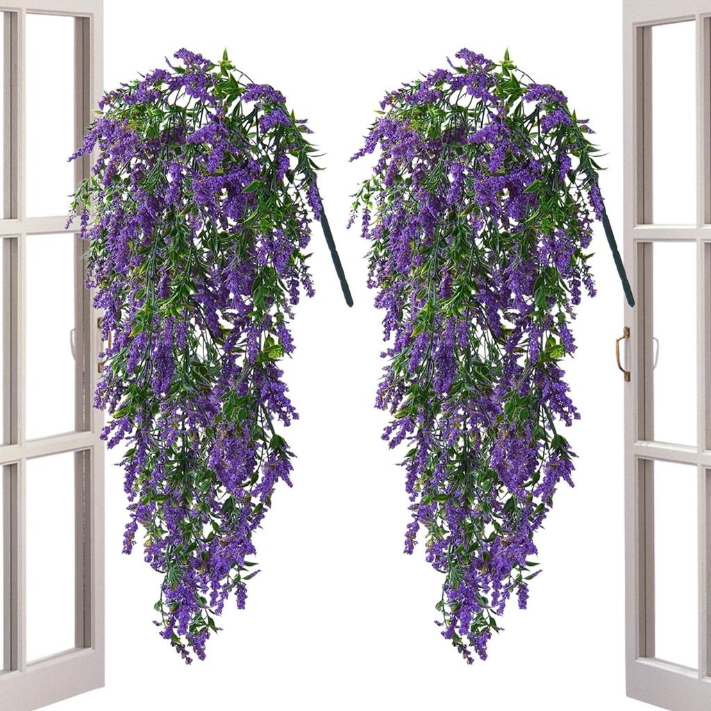 Patio Artificial Flowers 2-Pieces Outdoor Trailing Vines Artificial Cascading Flowers for Home Apartment Farmhouse Garden Patio