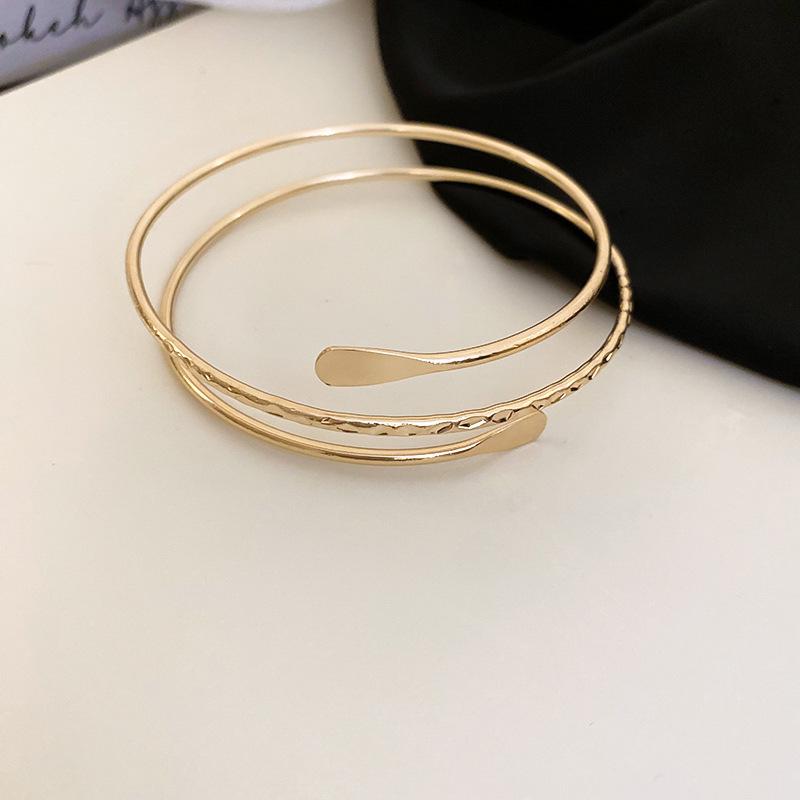 European-American Irregular Concave Bangle: Chic, Cold Style Luxury Bracelet for Women