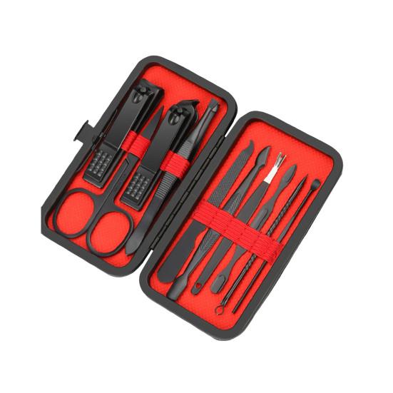 Christmas Manicure Set Nail Clippers Kit for Adults Professional Stainless Steel Tools with Faux Leather Case Christmas Stuffers