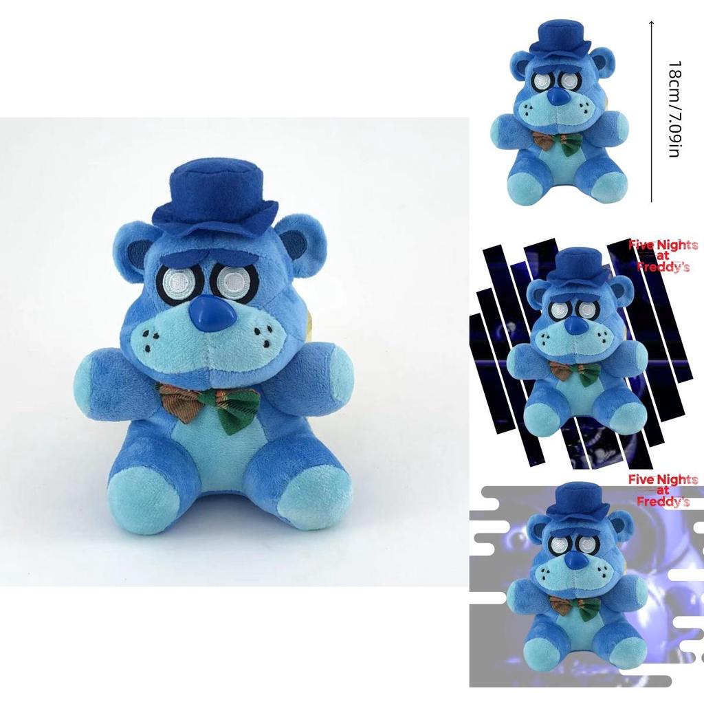 18cm Midnight Bear Plush Toy Super Soft Short Plush Stuffed Animal Cartoon Style Ideal Game Accessory