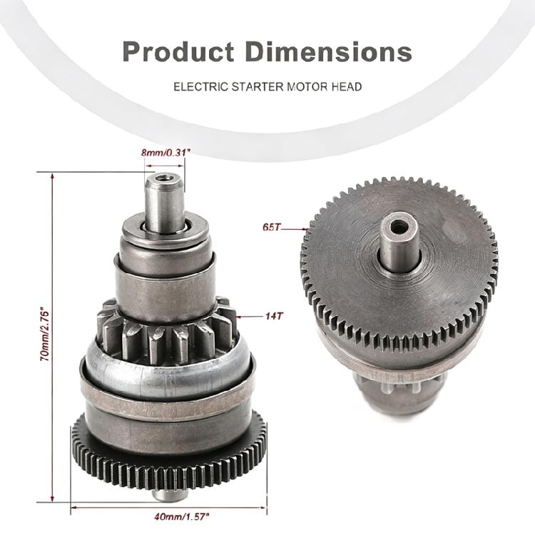 Scooter Starter Clutch Drive Component Metal Gear Part Clutch Part Repair for 50cc Engine Electric Start Replacement