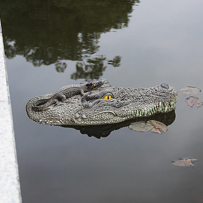 Crocodile Head Courtyard Pond Floating Animal Ornaments Park Pool Simulation Ornaments Garden Decoration Outdoor