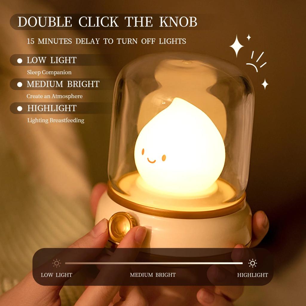 New Mini Desktop  Cute Night Lamp Creative USB Rechargeable Portable Cartoon Table Lamp  Coffee   Decor Hotel Bedroom