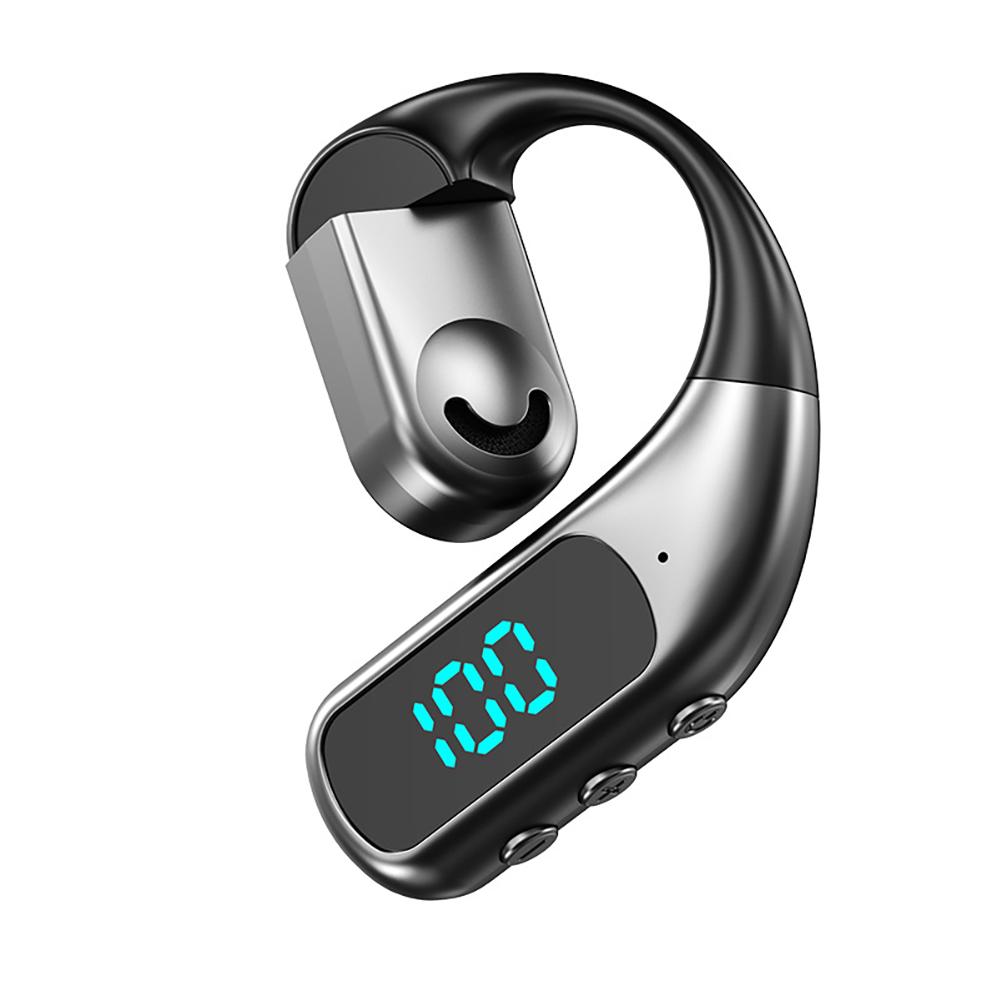 Rotatable Wireless Bluetooth Headphones With Digital Display Open-Ear Business Bone Conduction Clip-On Headphones