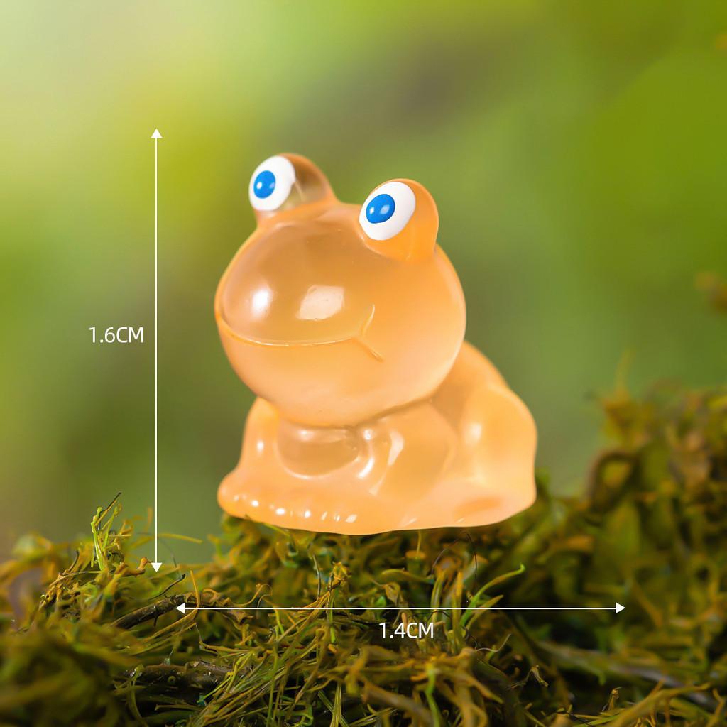Colorful Glowing Little Frog Resin Figurine Adorable Cartoon Animal Decor