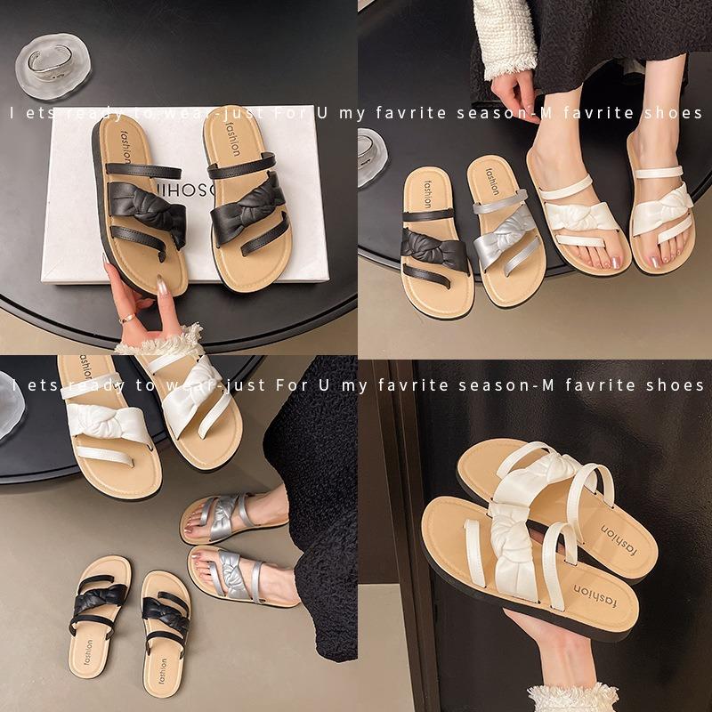 Women's summer outer wear new home cover toe slippers flat bottom sandals