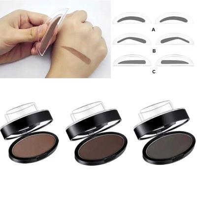 Augenbrauen-Puder-Stempel, Tönungs-Schablonen-Set, Kosmetik, professionelles Make-up, wasserdichter Augenbrauen-Stempel, Augenbrauen-Verstärker, Schablonen-Set
