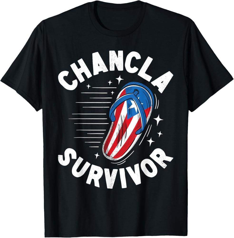 Chancla Survivor Puerto Rican Puerto Rico Funny Spanish Joke T-Shirt Unisex T-Shirt S