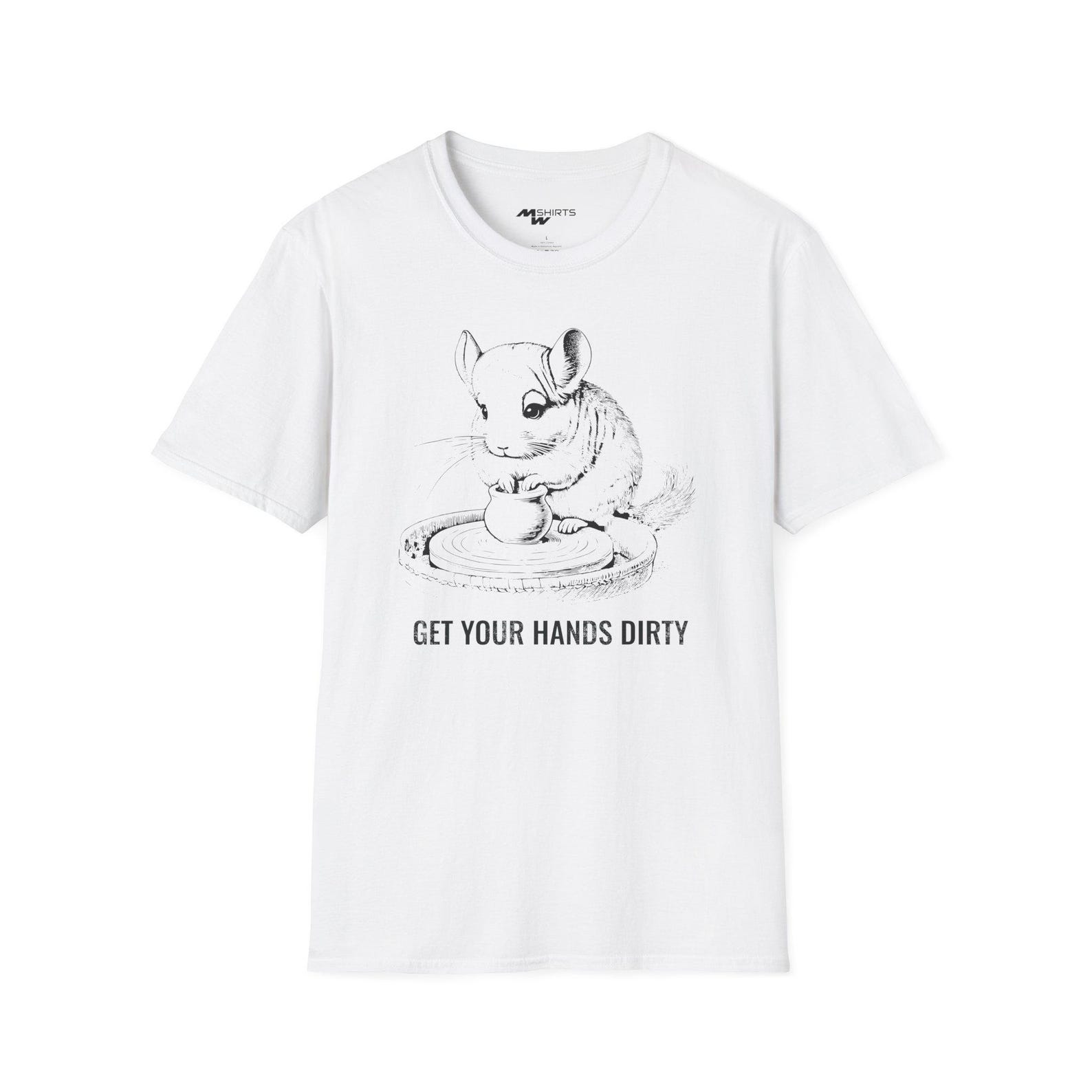 Get Your Hands Dirty: Pottery Chinchilla Engraving-Style Art Print 4XL