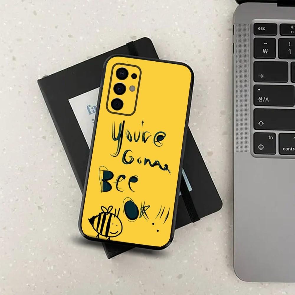 

Happy Lovely Yellow Bee Phone Case For Samsung S24,S21,S22,S23,S30,Ultra,S20,Plus,Fe,Lite,Note,10,9,5G Black Soft Cover Samsung S24