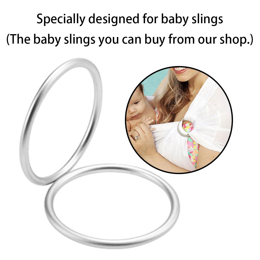 2pcs Baby Sling Rings Aluminium Carrying Strap Loop Rust-Proof No-Welds Toddler Ring Accessories