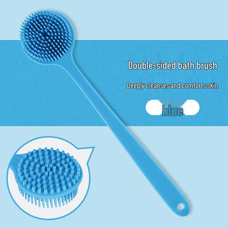 Silicone Long-Handled Soft Bristle Bath Brush for Easy Back Scrubbing